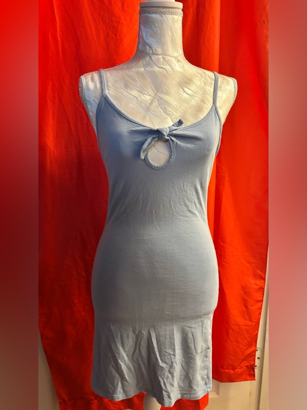 Forever 21 Light Blue Mini Dress with Front Tie Detail
